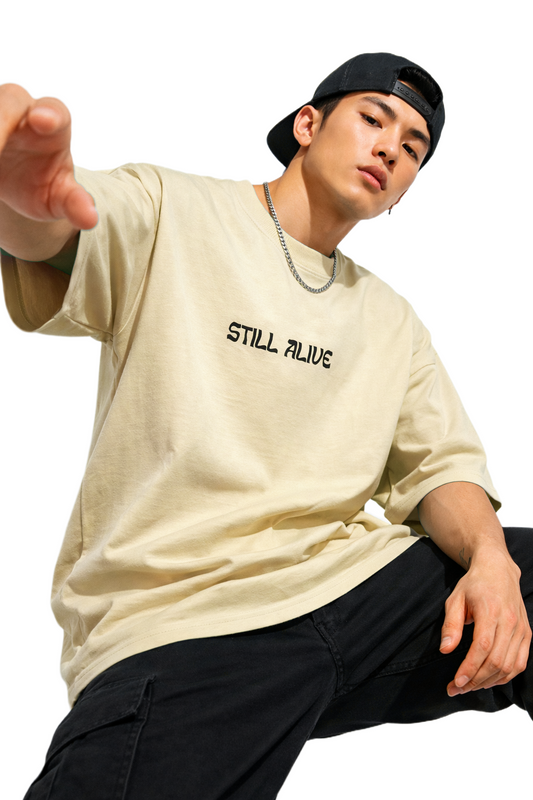 0032 STILL ALIVE DESIGN OVERSIZED T SHIRT