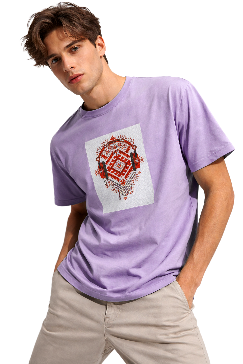 TECHNO HEADPHONE PRINT HALF SLEEVE T SHIRT FOR MEN BY ATHEOS | BLACKOUTPOLLACHI