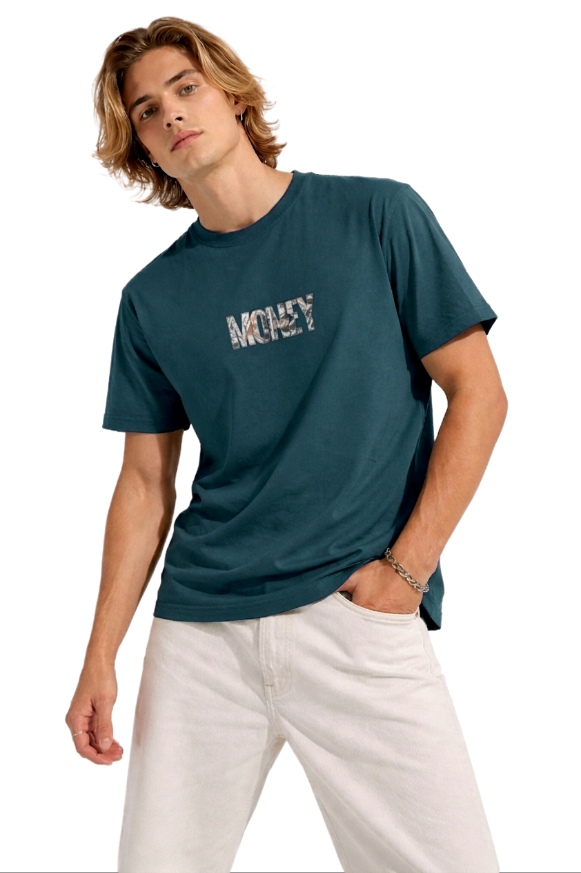 MONEY PRINT HALF SLEEVE T SHIRT FOR MEN BY ATHEOS | BLACKOUTPOLLACHI