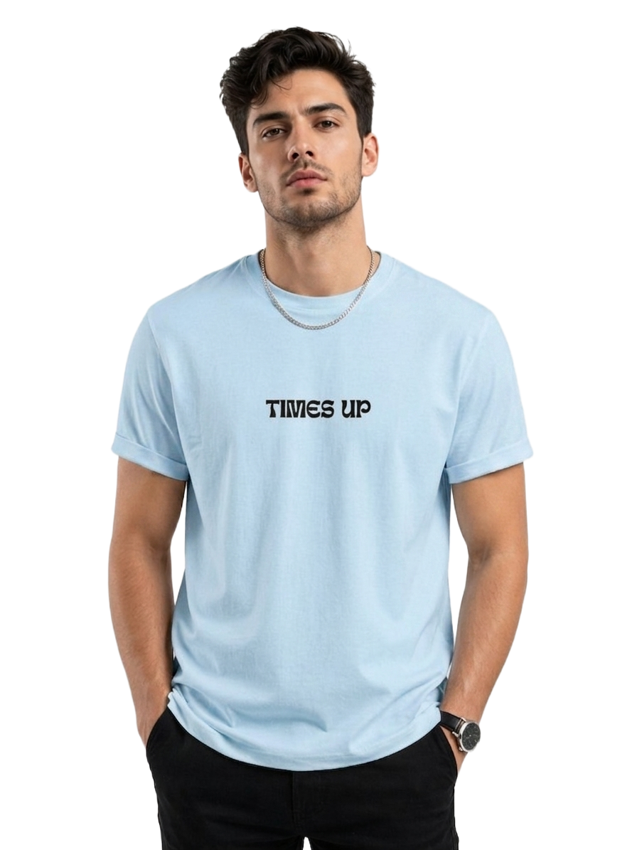 TIMESUP PRINT HALF SLEEVE T SHIRT FOR MEN BY ATHEOS | BLACKOUTPOLLACHI