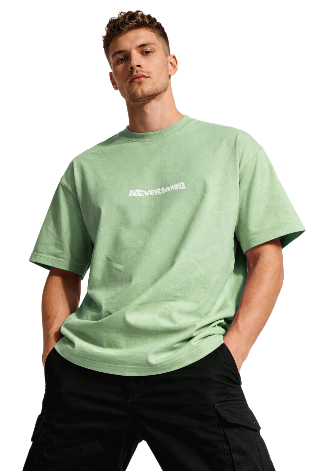 NEVERMIND  DESIGN OVERSIZED T SHIRT BY ATHEOS X BLACKOUTPOLLACHI