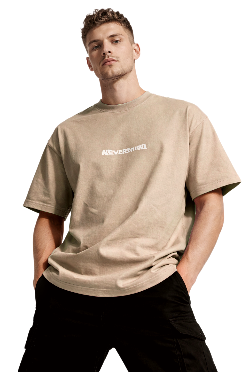 NEVERMIND  DESIGN OVERSIZED T SHIRT BY ATHEOS X BLACKOUTPOLLACHI