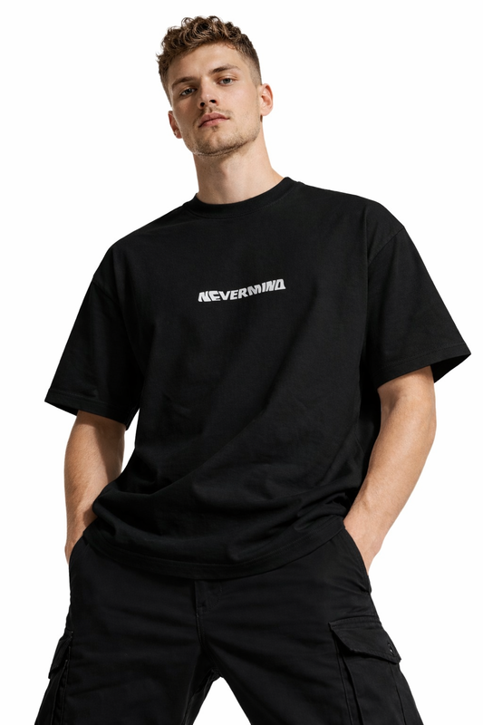 NEVERMIND  DESIGN OVERSIZED T SHIRT BY ATHEOS X BLACKOUTPOLLACHI