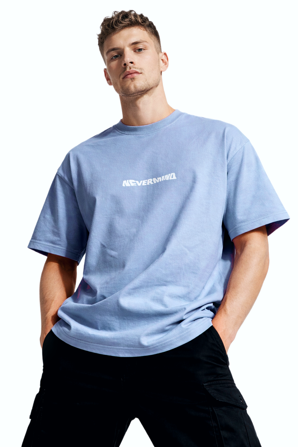 NEVERMIND  DESIGN OVERSIZED T SHIRT BY ATHEOS X BLACKOUTPOLLACHI