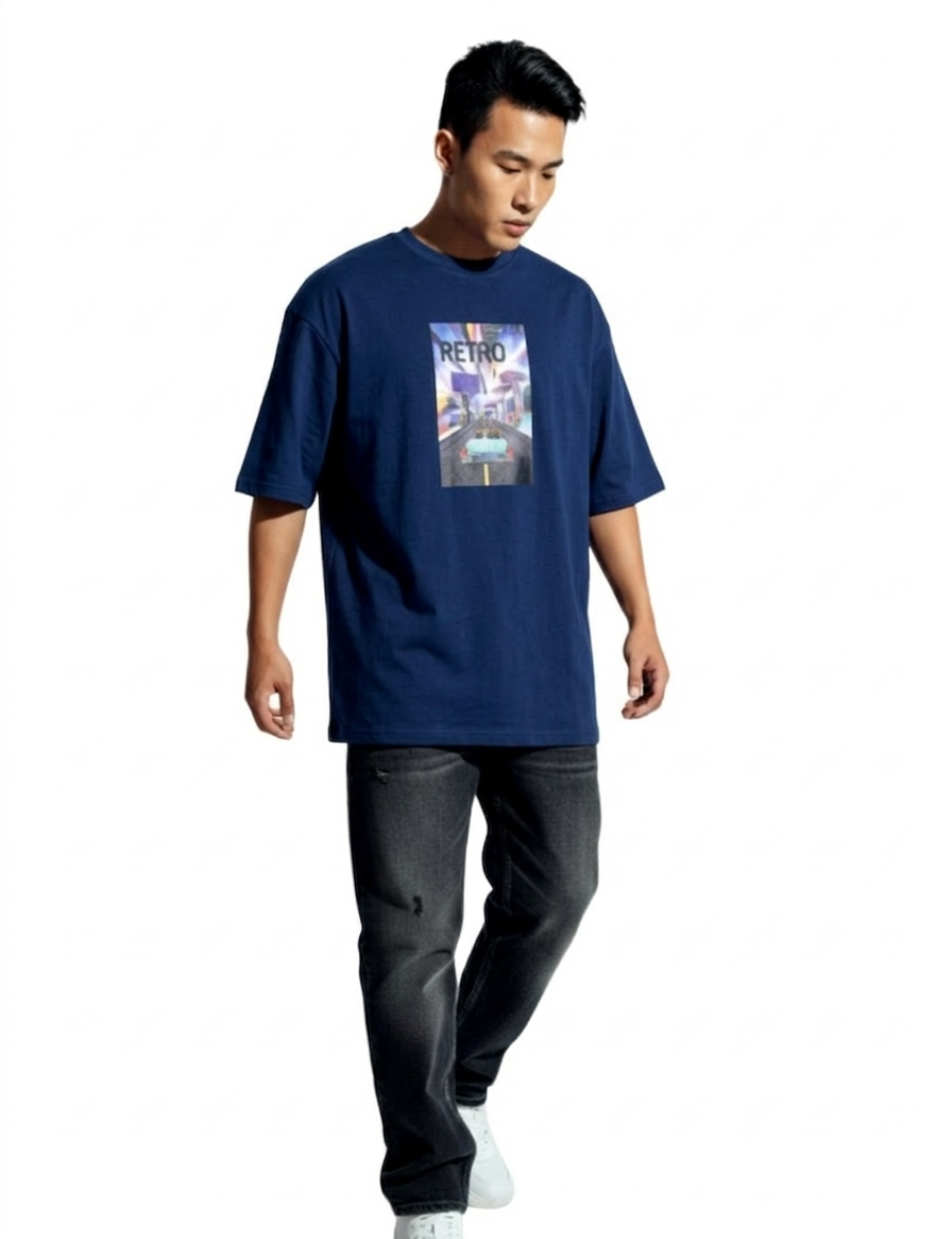 09 TRIPPY RETRO PRINT OVERSIZED T SHIRT