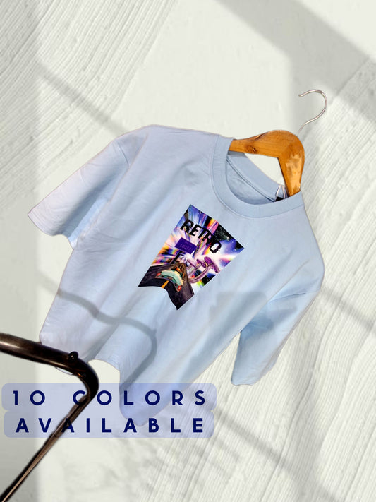 09 TRIPPY RETRO PRINT OVERSIZED T SHIRT