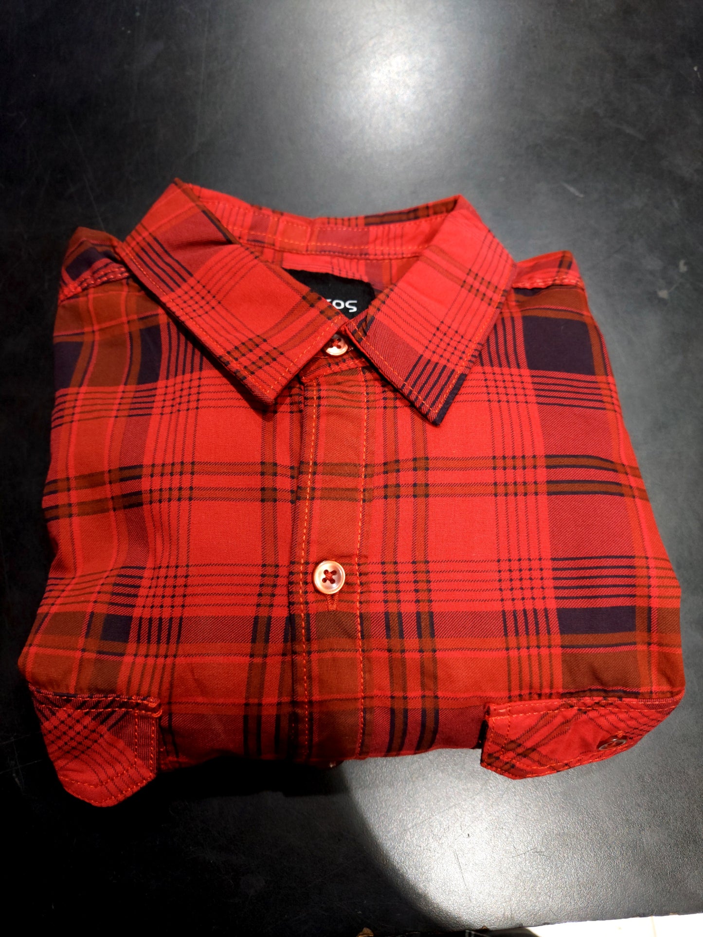 ATHEOS BRAND CHECKED DOUBLE POCKET RED SHIRT
