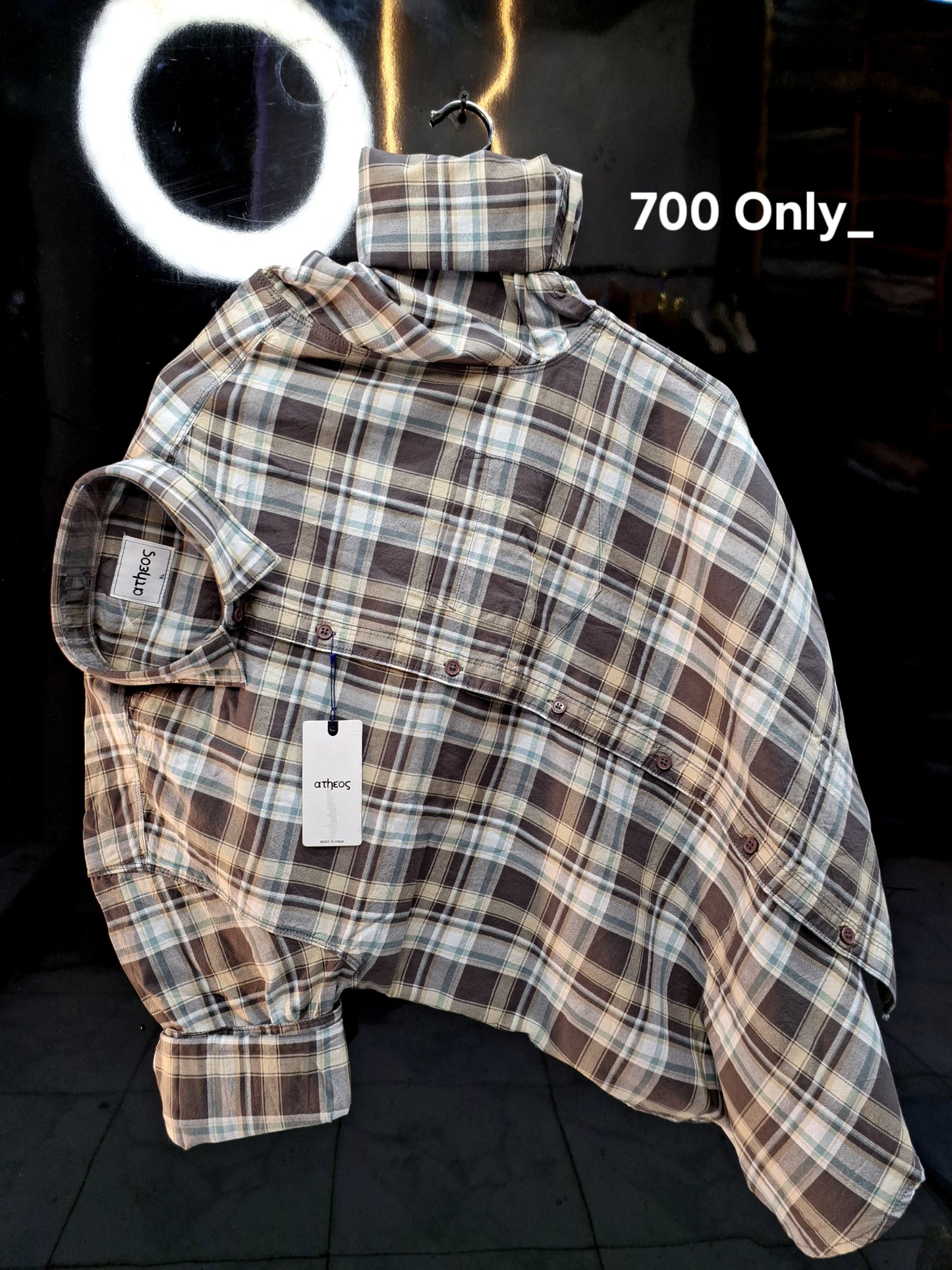 ATHEOS BRAND CHECKED SHIRT DUSTY