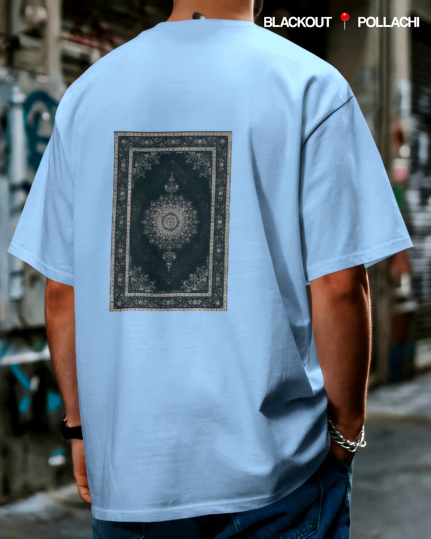 003 TURKEY CARPET DESIGN OVERSIZED T SHIRT