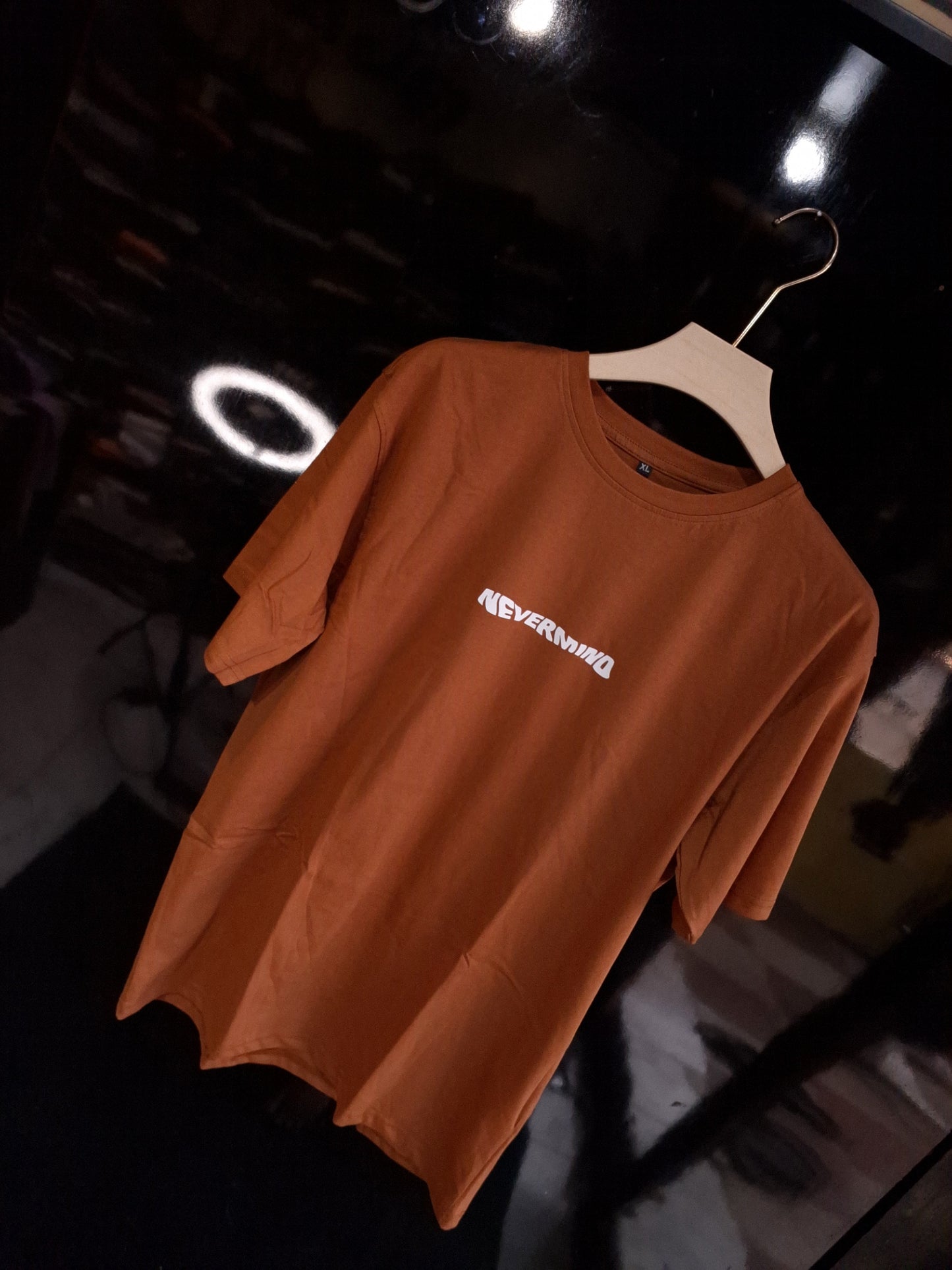 NEVER MIND PRINT HALF SLEEVE T SHIRT