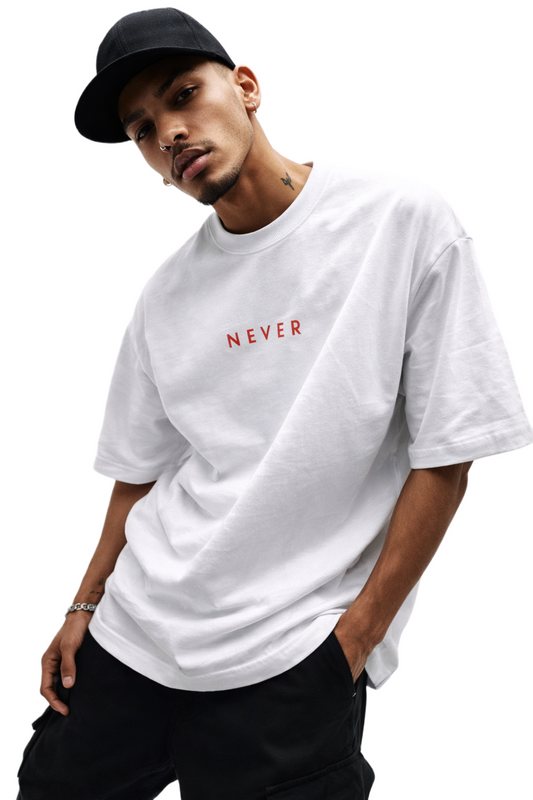 021 NEVER DESIGN OVERSIZED T SHIRT