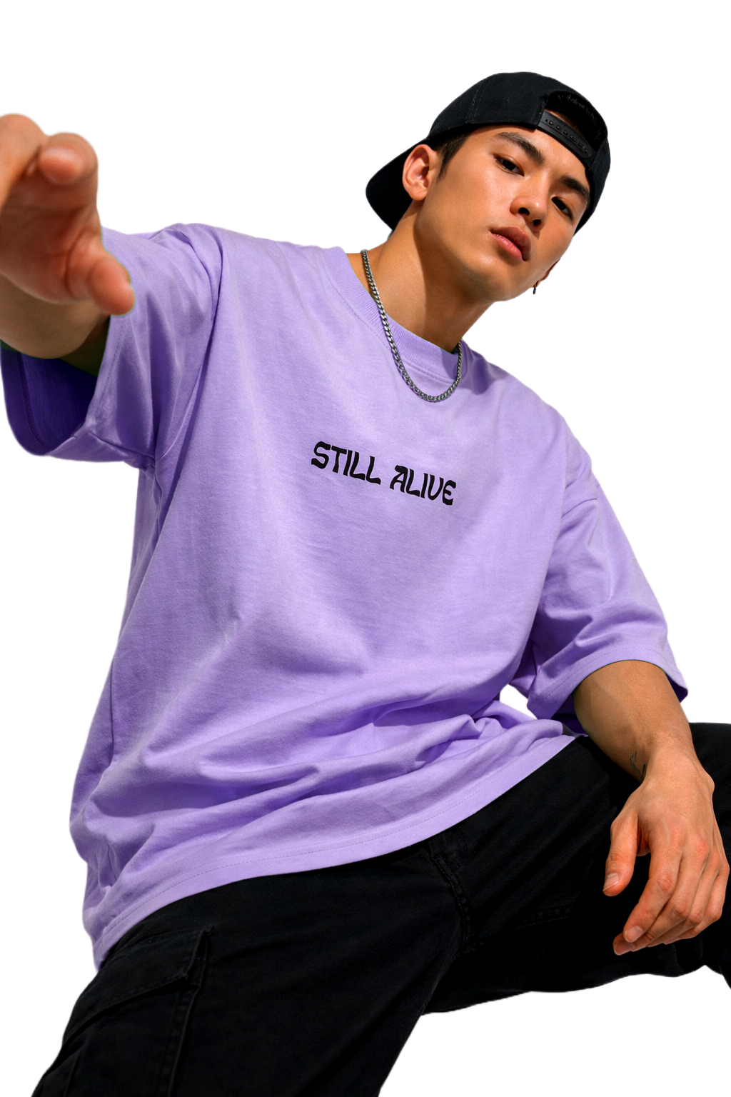 0032 STILL ALIVE DESIGN OVERSIZED T SHIRT