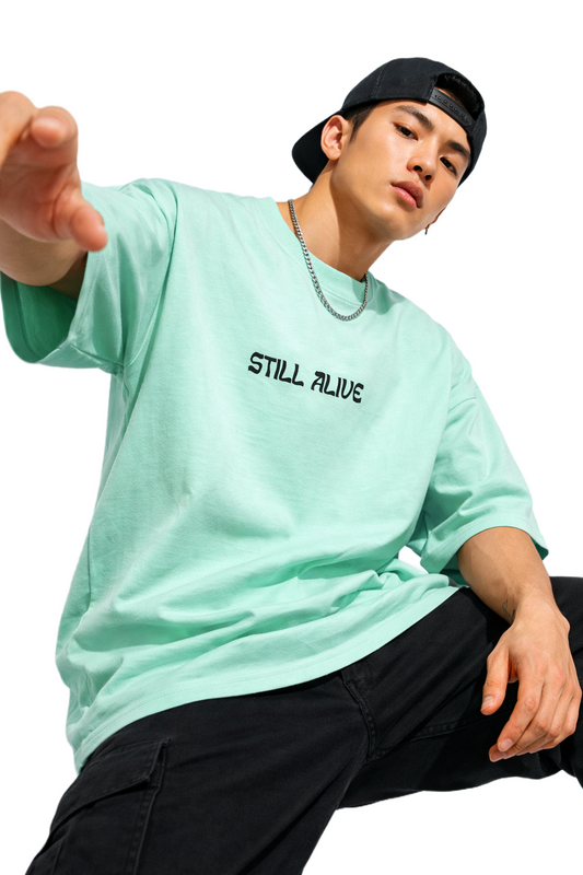 0032 STILL ALIVE DESIGN OVERSIZED T SHIRT