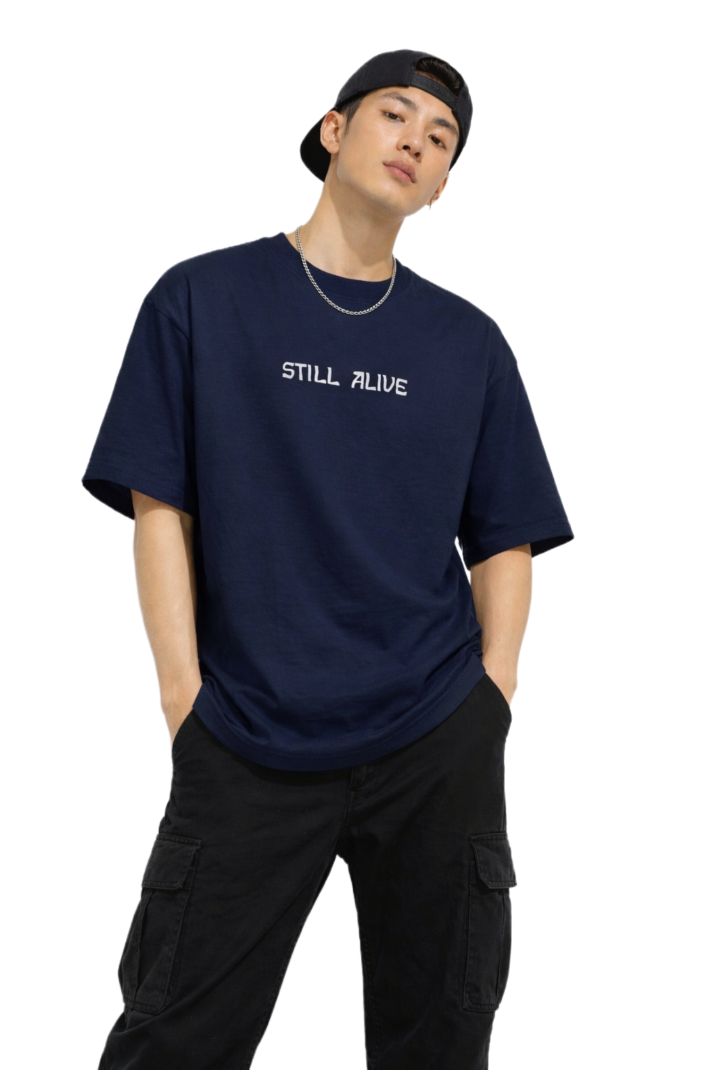 0032 STILL ALIVE DESIGN OVERSIZED T SHIRT