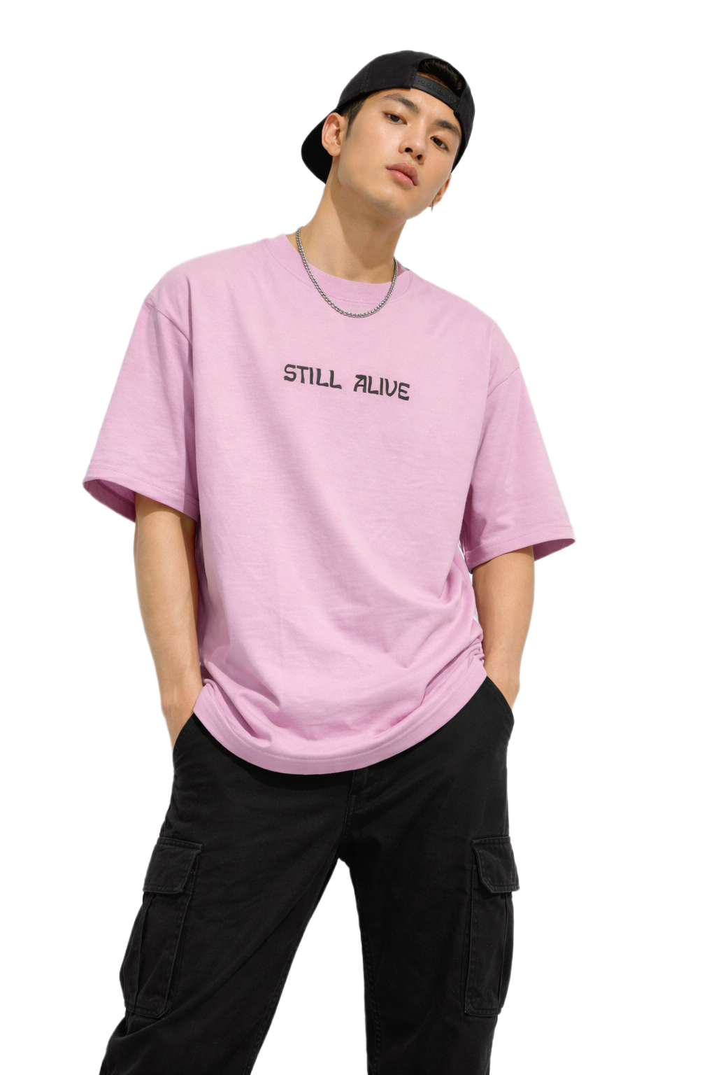 0032 STILL ALIVE DESIGN OVERSIZED T SHIRT