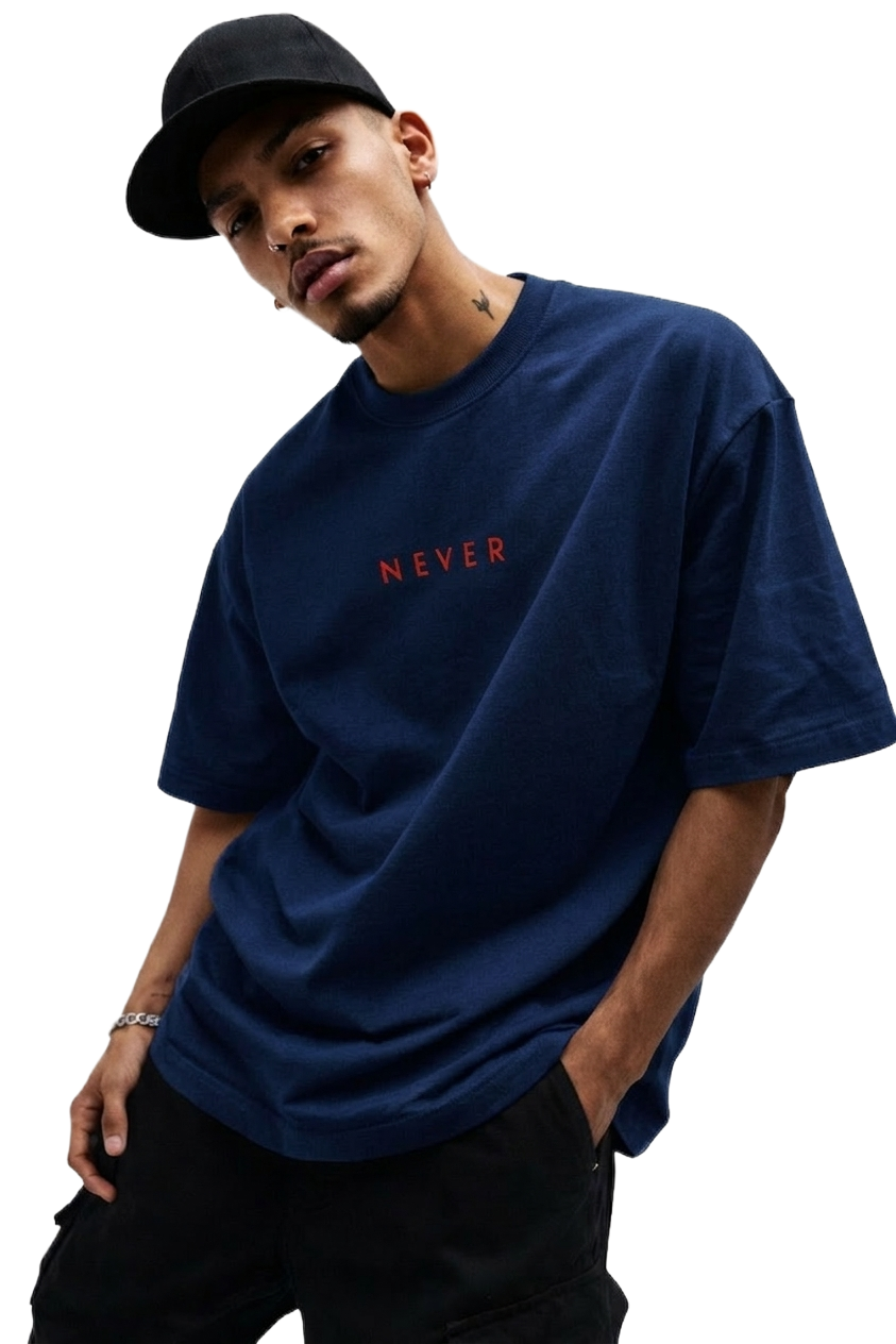 021 NEVER DESIGN OVERSIZED T SHIRT