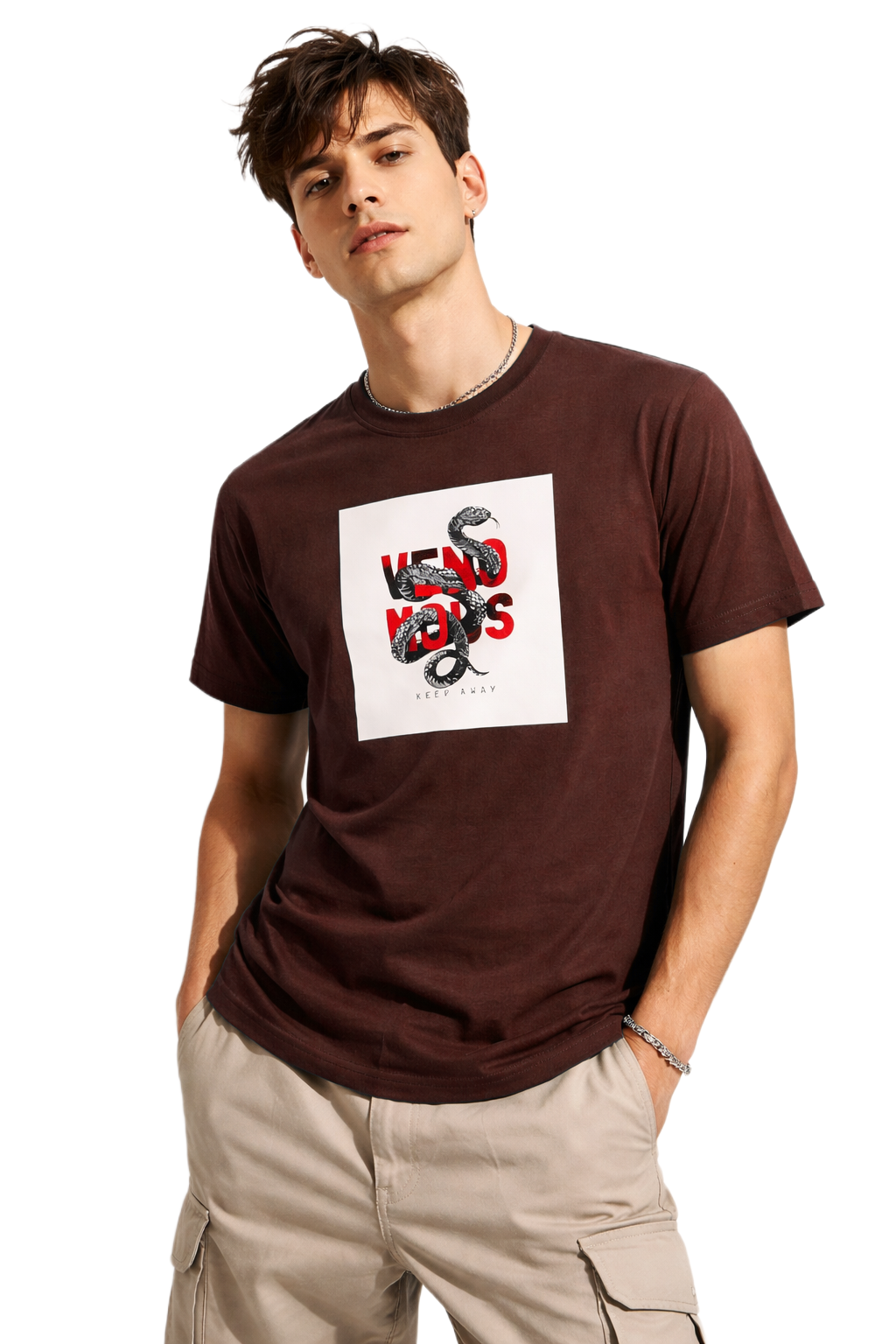SNAKE VENOM PRINT HALF SLEEVE T SHIRT FOR MEN BY ATHEOS | BLACKOUTPOLLACHI