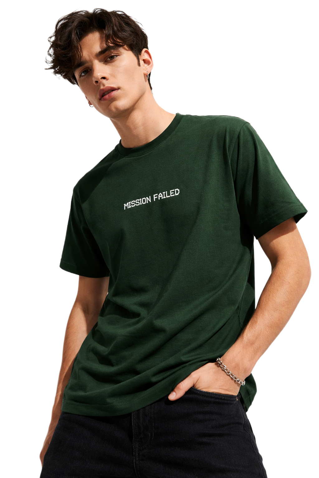 MISSION FAILED PRINT HALF SLEEVE T SHIRT FOR MEN BY ATHEOS | BLACKOUTPOLLACHI (Copy)
