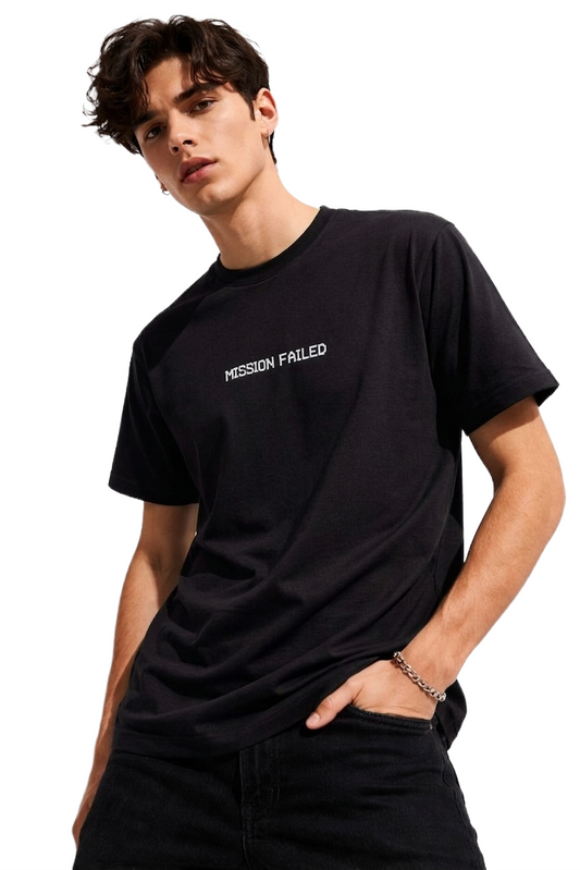 MISSION FAILED PRINT HALF SLEEVE T SHIRT FOR MEN BY ATHEOS | BLACKOUTPOLLACHI (Copy)