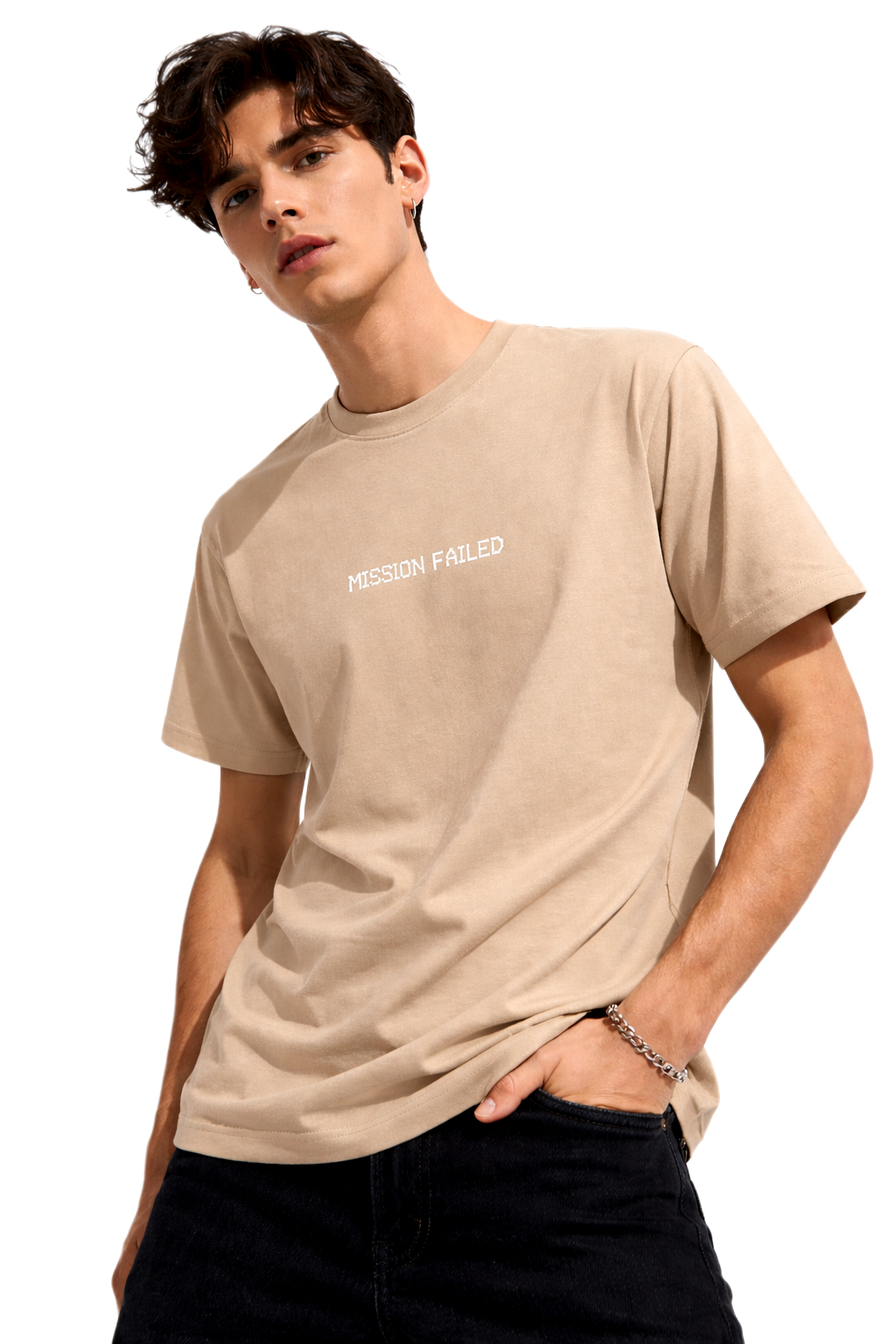 MISSION FAILED PRINT HALF SLEEVE T SHIRT FOR MEN BY ATHEOS | BLACKOUTPOLLACHI (Copy)