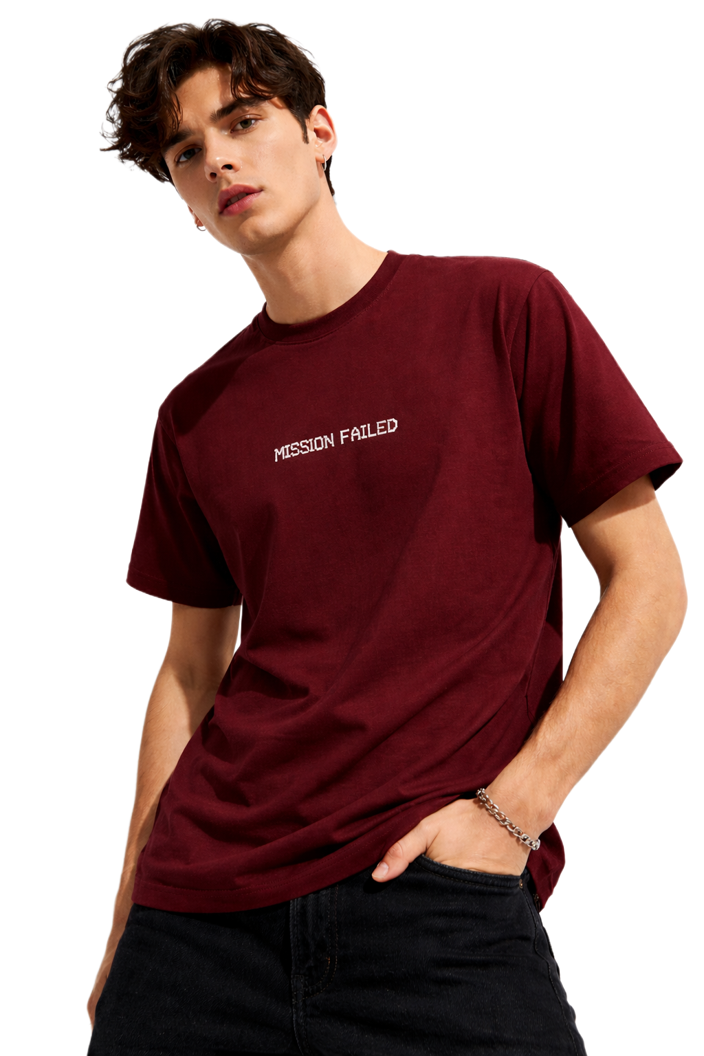 MISSION FAILED PRINT HALF SLEEVE T SHIRT FOR MEN BY ATHEOS | BLACKOUTPOLLACHI (Copy)