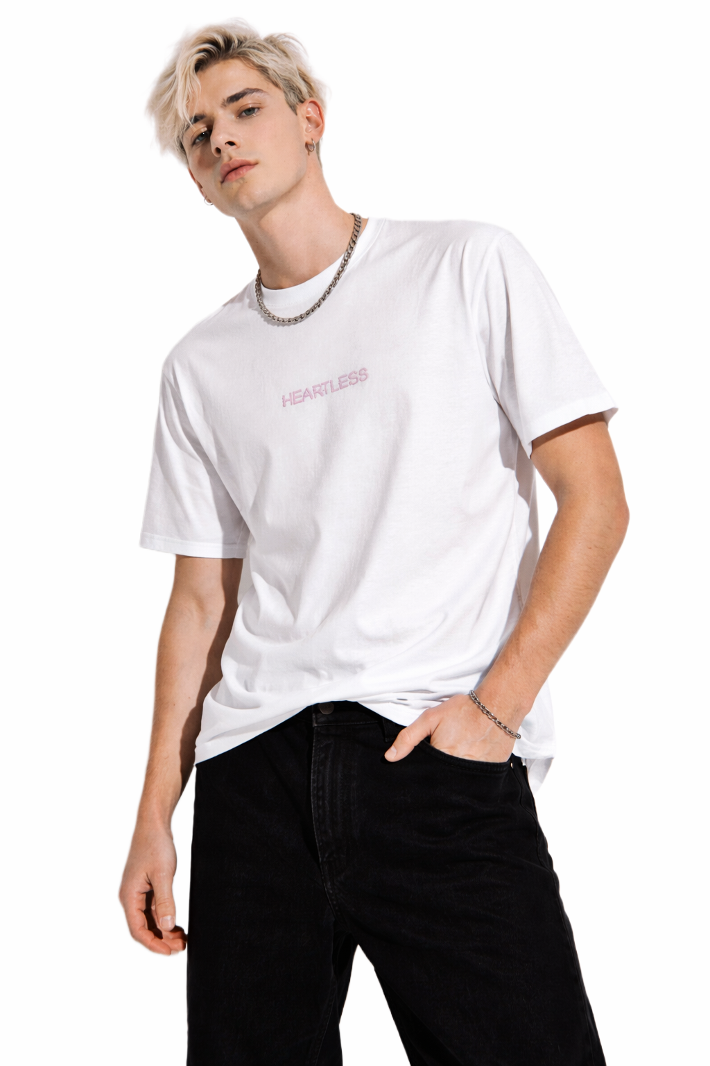 HEARTLESS PRINT HALF SLEEVE T SHIRT FOR MEN BY ATHEOS | BLACKOUTPOLLACHI