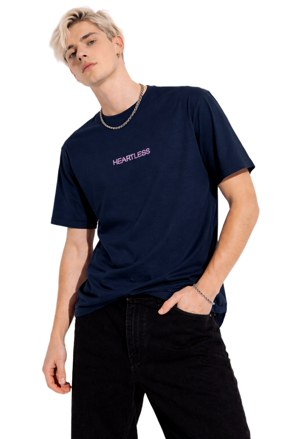 HEARTLESS PRINT HALF SLEEVE T SHIRT FOR MEN BY ATHEOS | BLACKOUTPOLLACHI