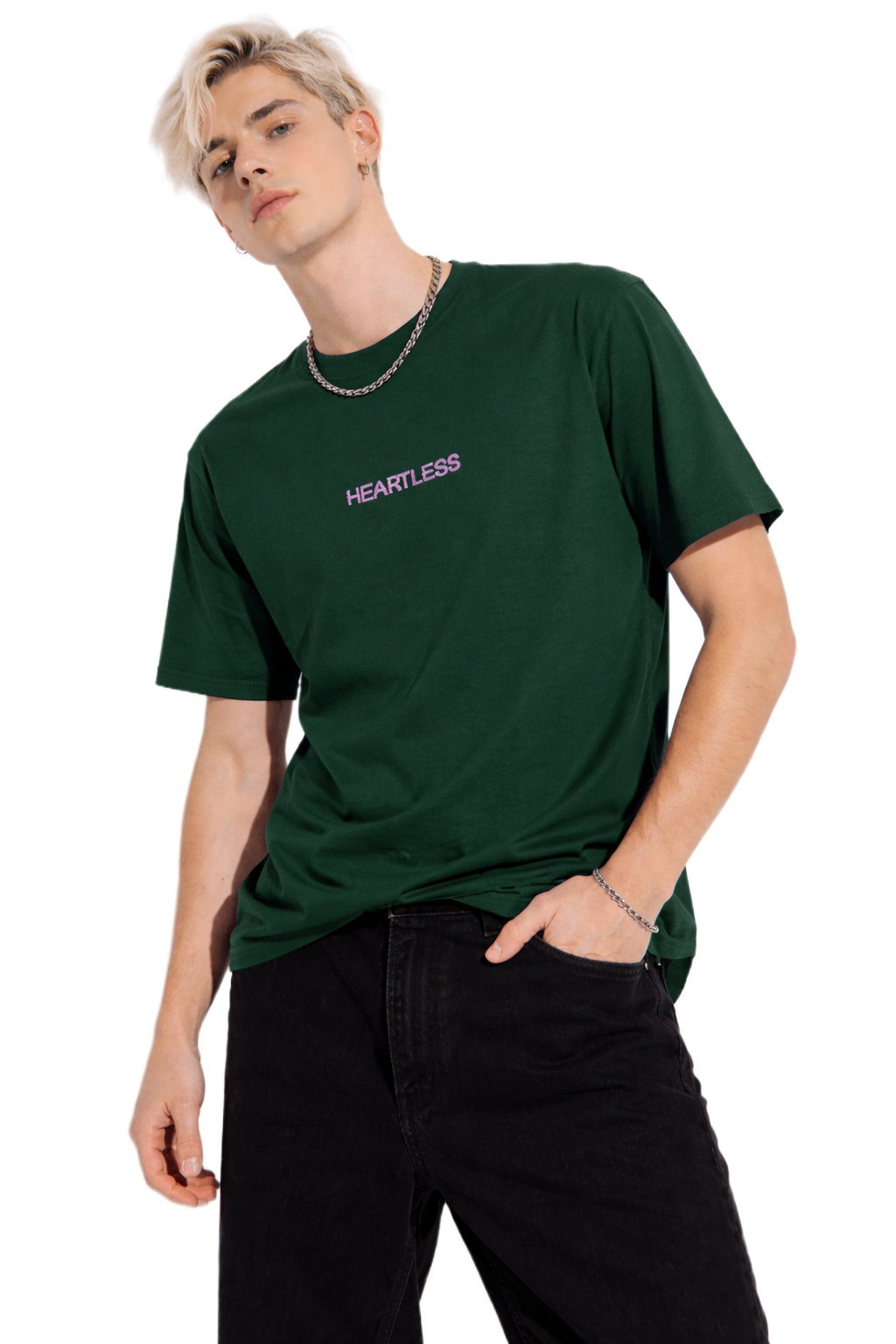 HEARTLESS PRINT HALF SLEEVE T SHIRT FOR MEN BY ATHEOS | BLACKOUTPOLLACHI