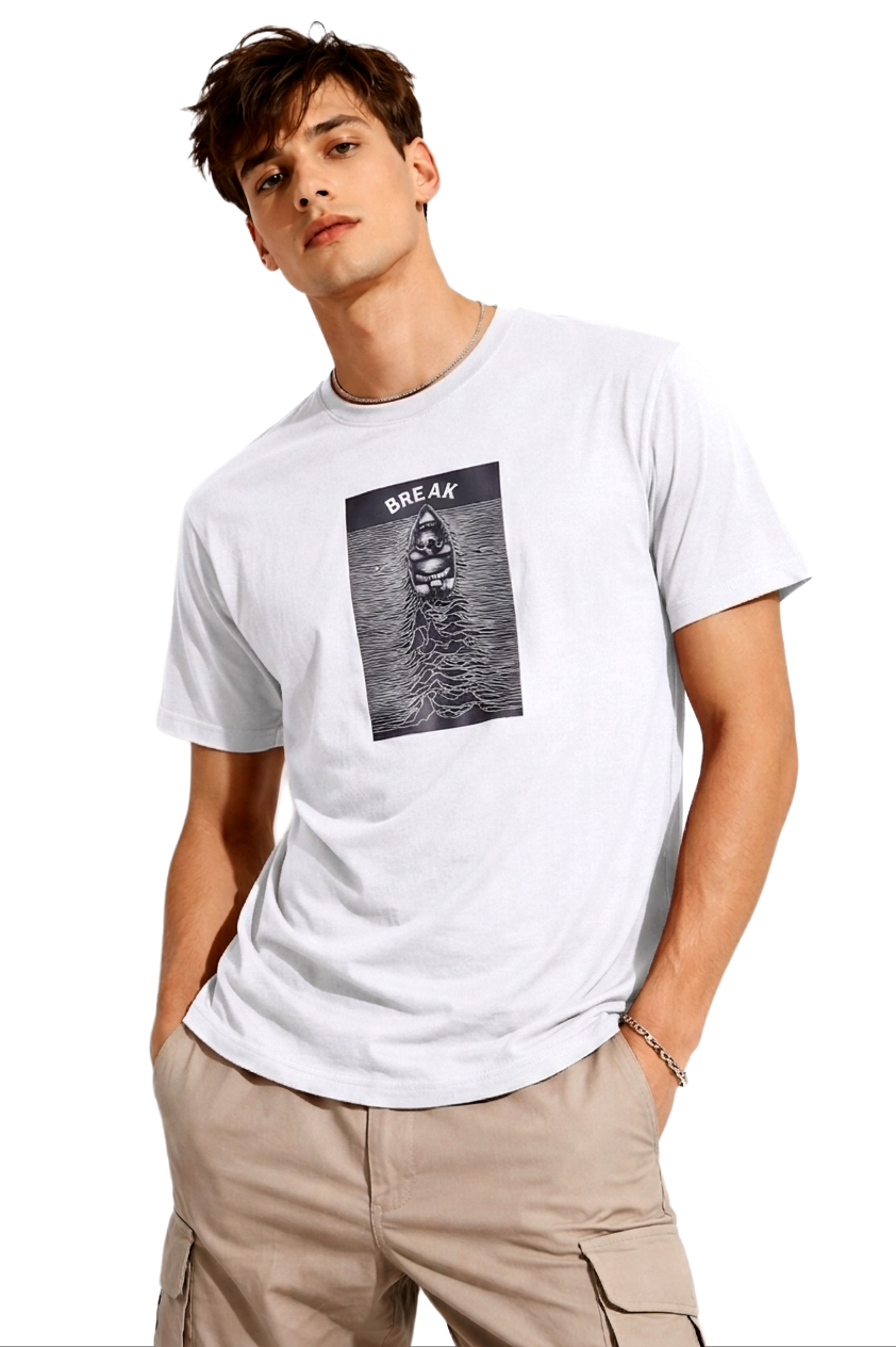 BREAK PRINT HALF SLEEVE T SHIRT FOR MEN BY ATHEOS | BLACKOUTPOLLACHI