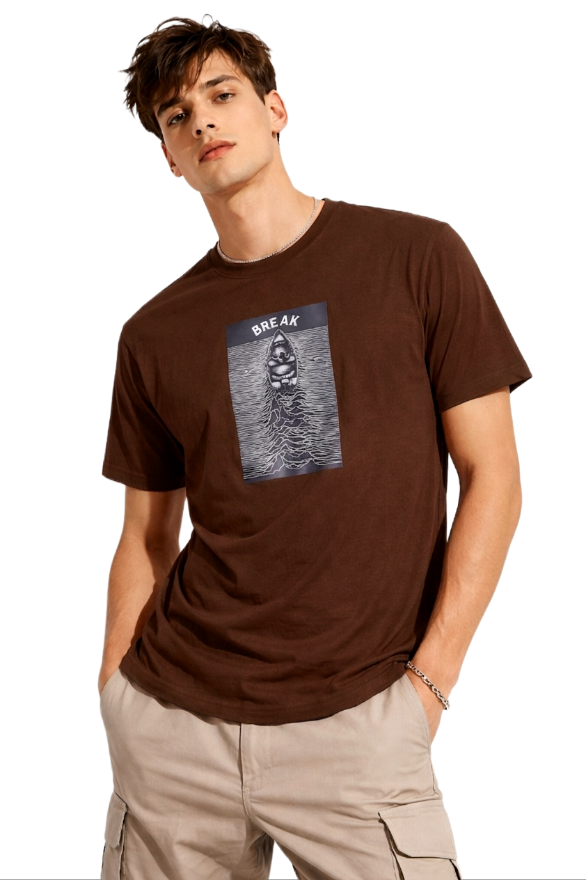 BREAK PRINT HALF SLEEVE T SHIRT FOR MEN BY ATHEOS | BLACKOUTPOLLACHI
