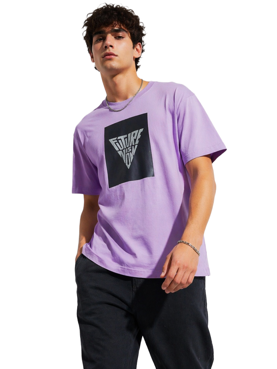 FUTURE IS NOW PRINT HALF SLEEVE T SHIRT FOR MEN BY ATHEOS | BLACKOUTPOLLACHI