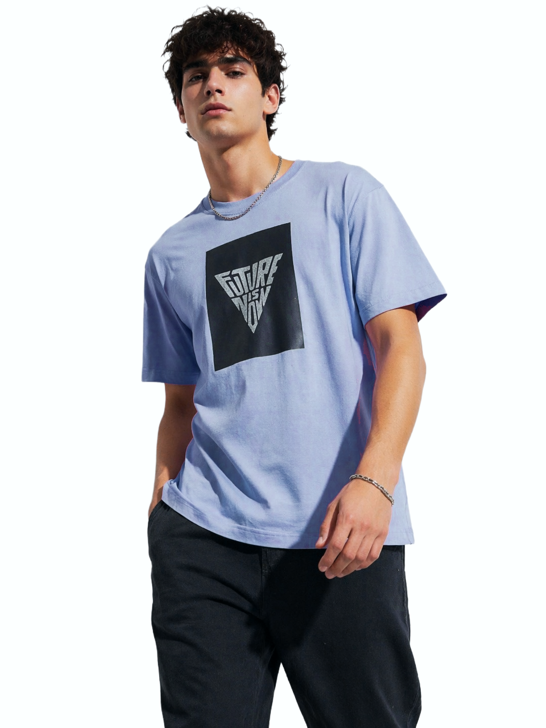 FUTURE IS NOW PRINT HALF SLEEVE T SHIRT FOR MEN BY ATHEOS | BLACKOUTPOLLACHI