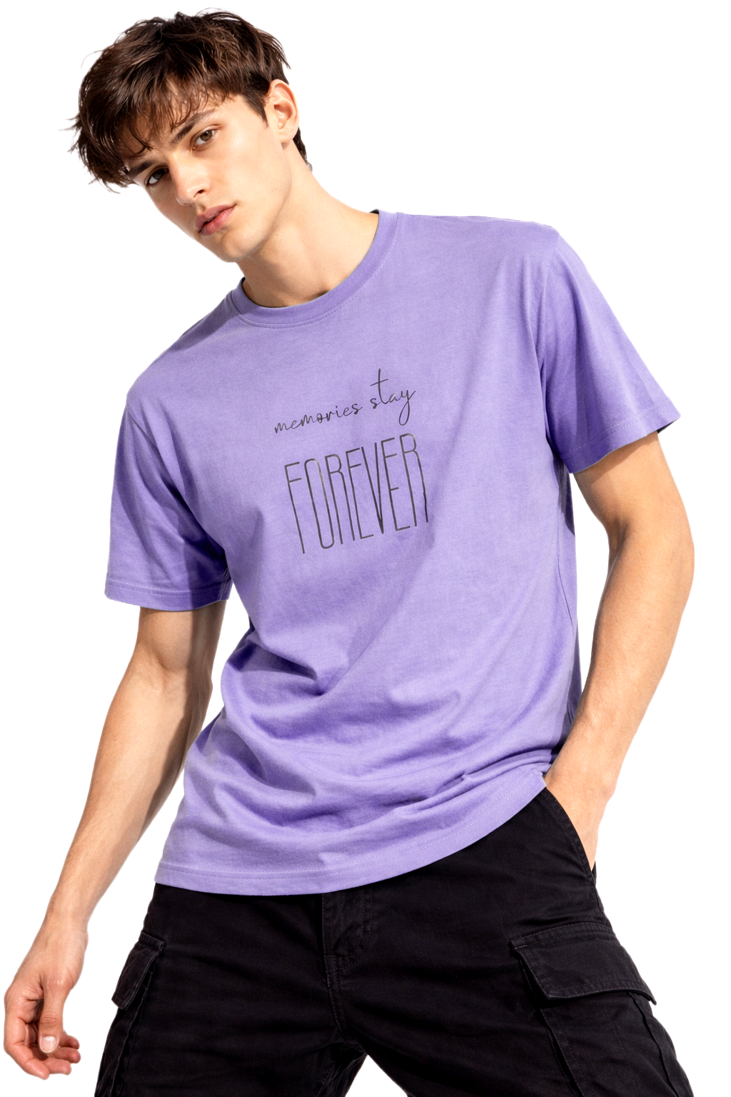 MEMORIES STAY FOREVER PRINT HALF SLEEVE T SHIRT FOR MEN BY ATHEOS | BLACKOUTPOLLACHI