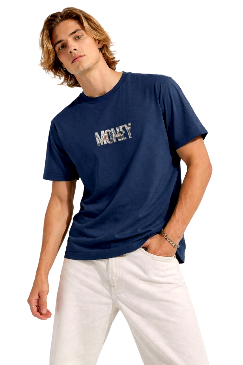 MONEY PRINT HALF SLEEVE T SHIRT FOR MEN BY ATHEOS | BLACKOUTPOLLACHI