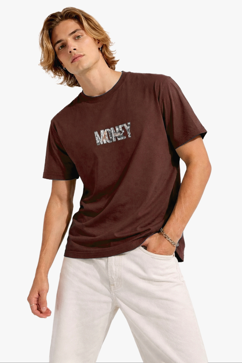MONEY PRINT HALF SLEEVE T SHIRT FOR MEN BY ATHEOS | BLACKOUTPOLLACHI