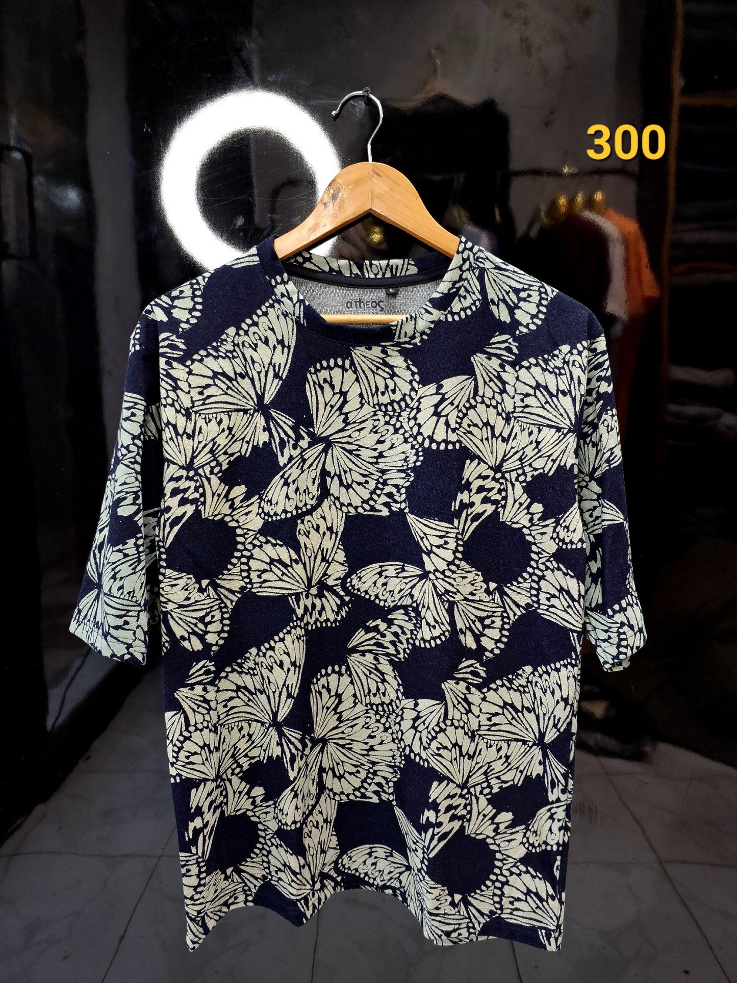 BUTTERLY ALL OVER PRINTED OVERSIZED T SHIRT