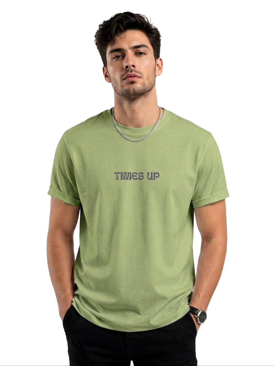 TIMESUP PRINT HALF SLEEVE T SHIRT FOR MEN BY ATHEOS | BLACKOUTPOLLACHI