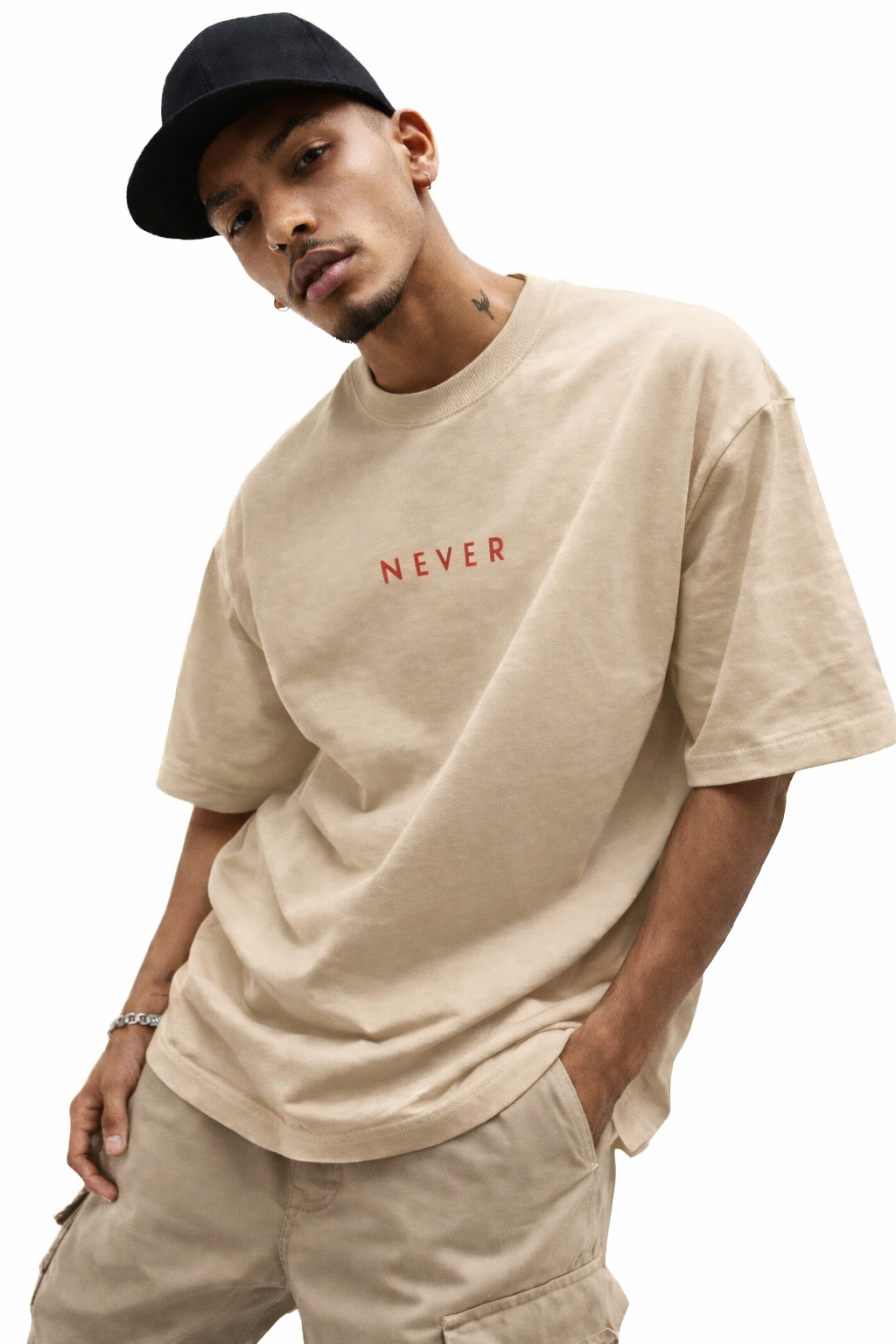 021 NEVER DESIGN OVERSIZED T SHIRT