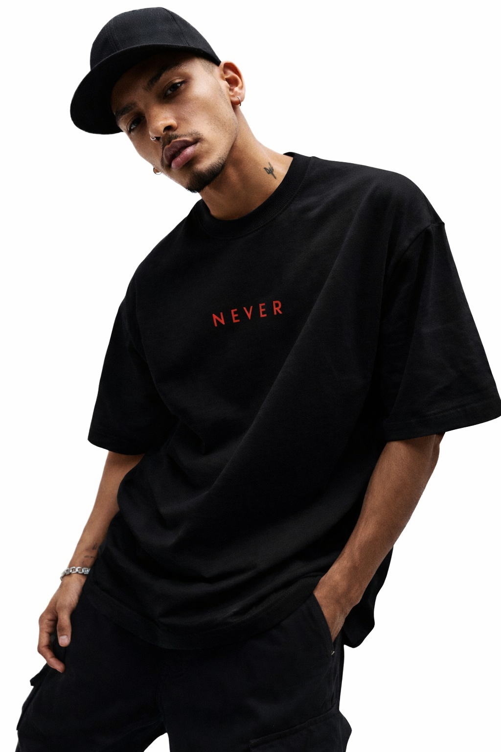 021 NEVER DESIGN OVERSIZED T SHIRT